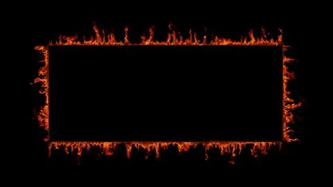 Fire flames on black background Stock Photos