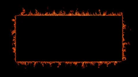 Fire flames on black background Stock Photos