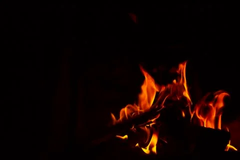 Fire flames on black background Stock Photos