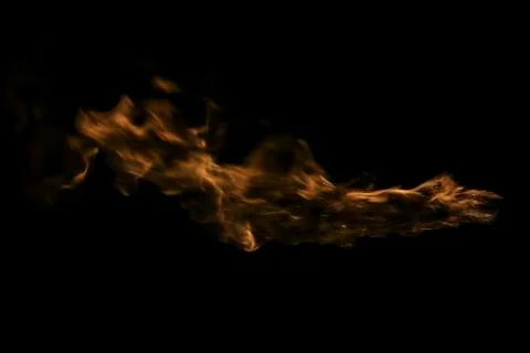 Fire flames on black background. Stock Photos
