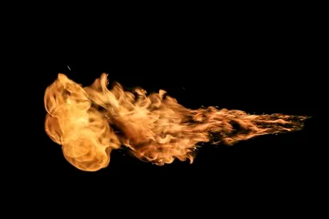 Fire flames on black background. Foto stock