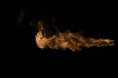 Fire flames on black background. Stock Photos