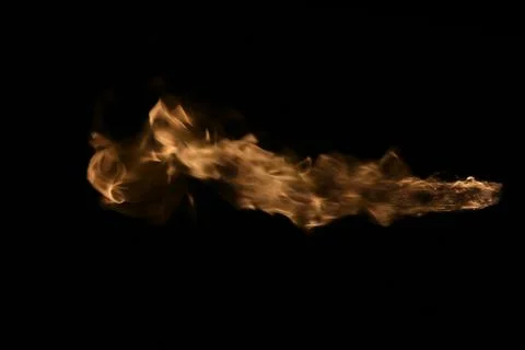 Fire flames on black background. Stock Photos