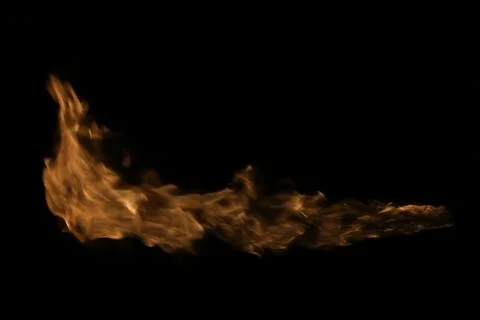 Fire flames on black background. Stock Photos