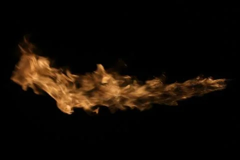Fire flames on black background. Stock Photos