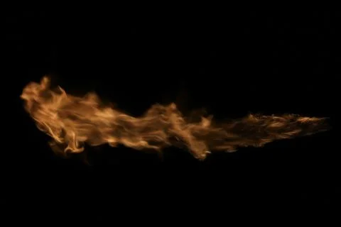 Fire flames on black background. Stock Photos