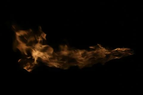 Fire flames on black background. Stock Photos