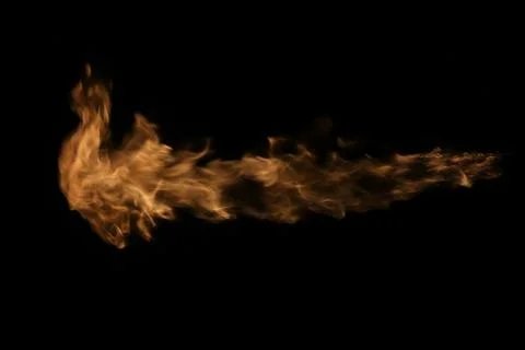 Fire flames on black background. Stock Photos