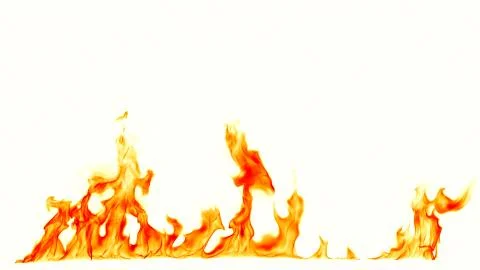 Fire flames on black background. Stock Photos