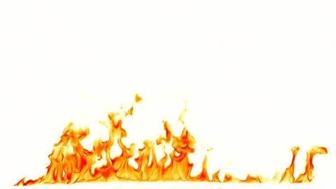 Fire flames on black background. Stock Photos