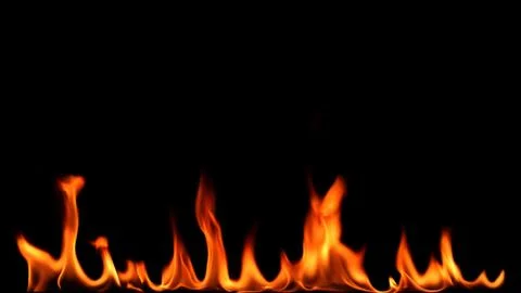 Fire flames on black background. Stock-Fotos