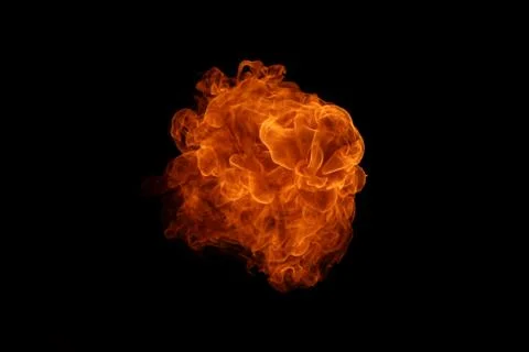 Fire flames on black background. Stock Photos