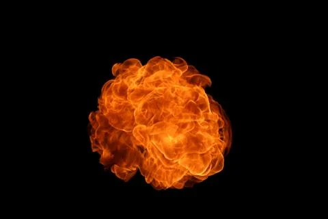 Fire flames on black background. Stock Photos