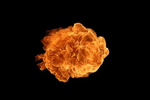 Fire flames on black background. Stock Photos