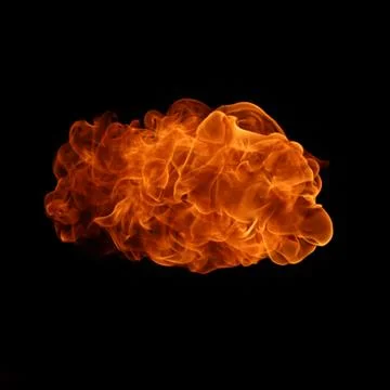 Fire flames on black background. Stock Photos