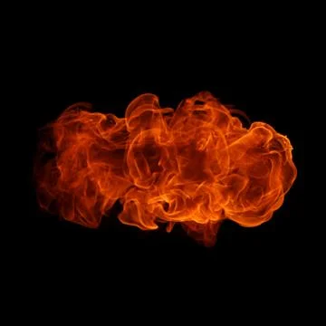 Fire flames on black background. Stock Photos