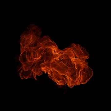 Fire flames on black background. Stock Photos