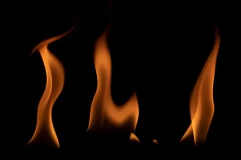 Fire flames on black background. Foto stock