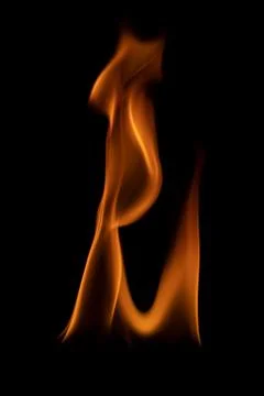 Fire flames on black background. Foto stock
