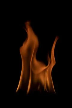 Fire flames on black background. Foto stock