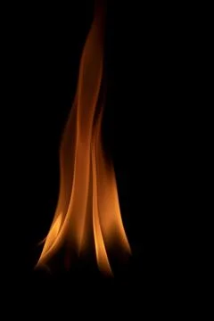 Fire flames on black background. Foto stock