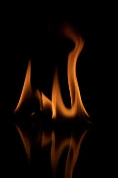Fire flames on black background. Foto stock