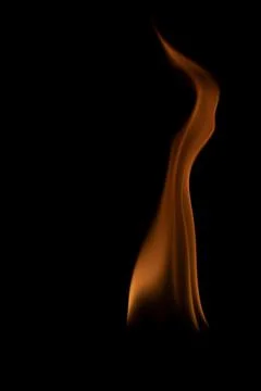 Fire flames on black background. Stock Photos