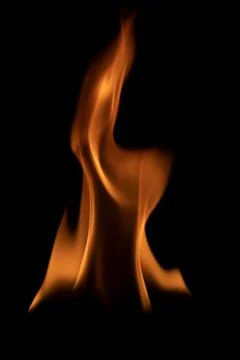 Fire flames on black background. Foto stock