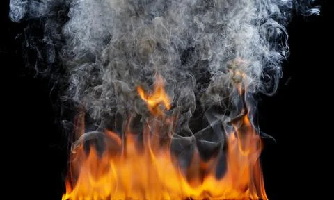 Fire flames on black background Stock Photos