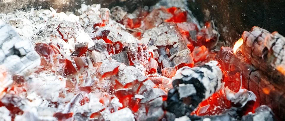 Fire flames on a black background Stock Photos
