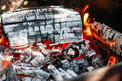 Fire flames on a black background Stock Photos