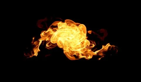 Fire flames on a black background Stock Photos
