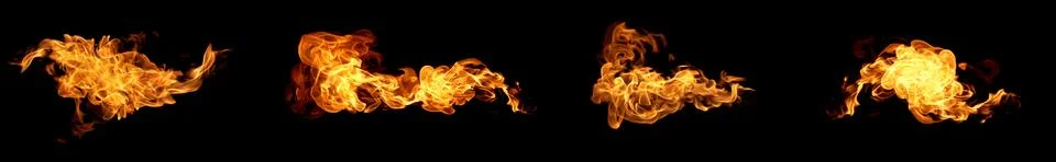 Fire flames on a black background Stock Photos