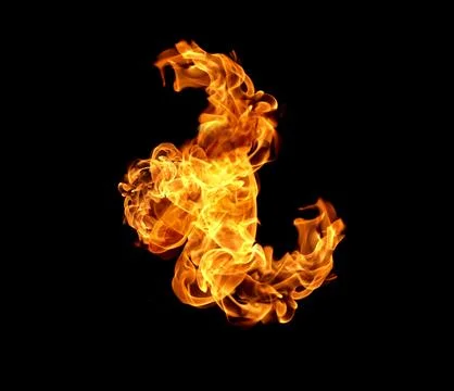 Fire flames on a black background Stock Photos