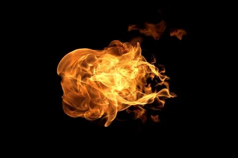 Fire flames on a black background Stock Photos