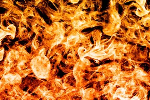 Fire flames on black background Stock Photos