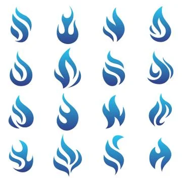 Fire flames blue Иллюстрация