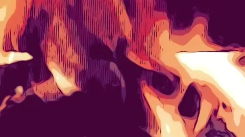 Fire flames bonfire comic book style animation footage - stock, video Stock Footage 114819514