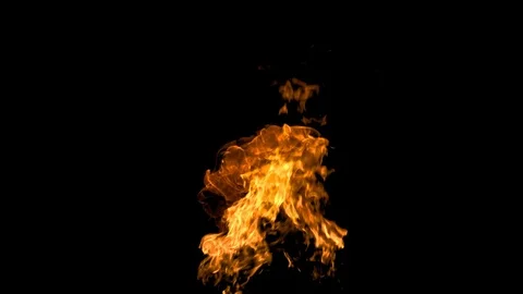 Fire flames burning from the center and splitting apart Vidéo 122156032