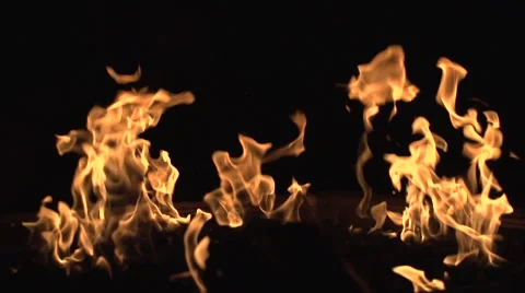 Fire Flames Burning Coals Slow Motion 240 fps Warm Vídeos de archivo 41459390