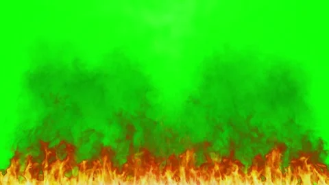Fire flames burning on green screen background for video compositing and visual Видео 344625774
