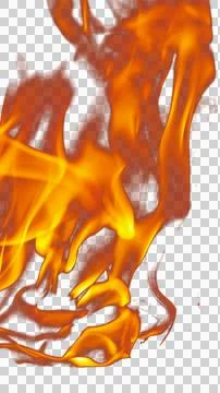 Fire flames burning with red hot sparks on transparent background and textu.. Stock Illustration