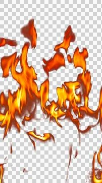 Fire flames burning with red hot sparks on transparent background and textu.. Stock Illustration