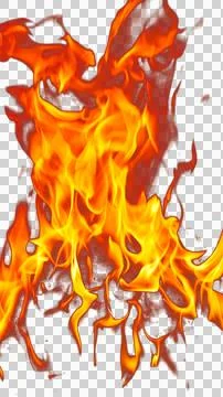 Fire flames burning with red hot sparks on transparent background and textu.. Stock Illustration