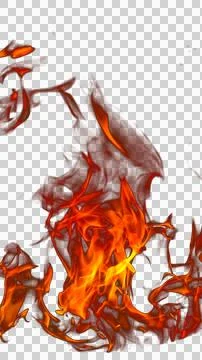 Fire flames burning with red hot sparks on transparent background and textu.. Stock Illustration