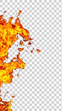 Fire flames burning with red hot sparks on transparent background and textu.. Stock Illustration