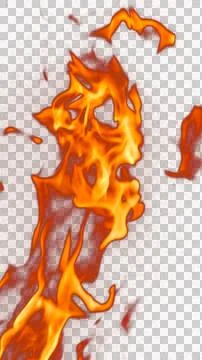 Fire flames burning with red hot sparks on transparent background and textu.. Stock Illustration