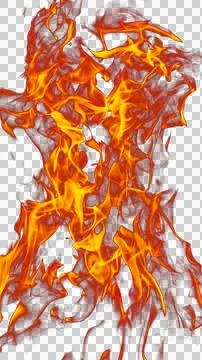 Fire flames burning with red hot sparks on transparent background and textu.. Illustrazione stock