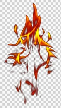 Fire flames burning with red hot sparks on transparent background and textu.. Stock Illustration