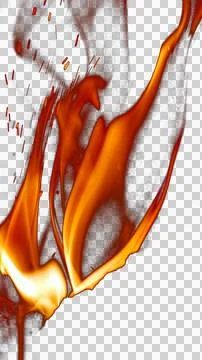 Fire flames burning with red hot sparks on transparent background and textu.. Stock Illustration
